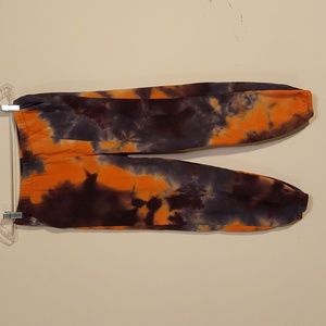 Lush Medium Tie Dyed Sweat Pants Elastic Waistband w/Pockets